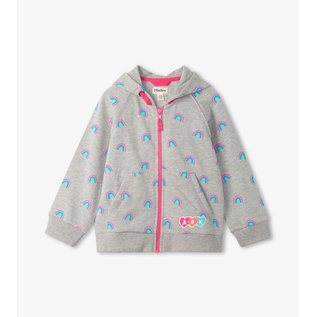 Hatley Mini Rainbows Print Grey Full Zip Hoodie by Hatley