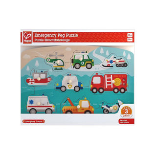 Hape Wooden Emergency Vehicle Peg Puzzle