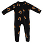 Kyte Baby Rust Rainbow on Midnight Print Zippered Bamboo Footie by Kyte Baby