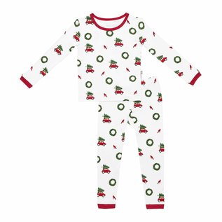 Kyte Baby Holiday Wreath Print Bamboo 2 Piece PJs by Kyte