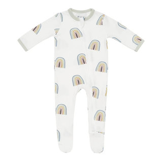 Kyte Baby Aloe Rainbow Print Zippered Bamboo Footie by Kyte Baby