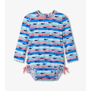 Hatley Nautical Whales Baby Rashguard Swimsuit