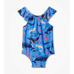 Hatley Aquatic Friends Baby Ruffle Swimsuit By Hatley