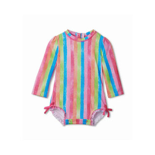 Hatley Rainbow Stripes Baby Rashguard Swimsuit By Hatley