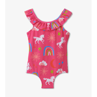 Hatley Unicorns & Rainbows Ruffle Sleeve Swimsuit By Hatley