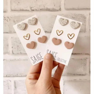 Saige Collective Amour Stud Pack Clay Earrings by Saige Collective