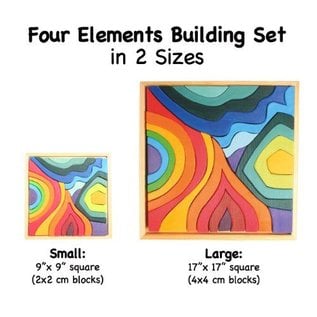 Grimms Four Elements Building Block Set/Puzzle in Wooden Tray by Grimms