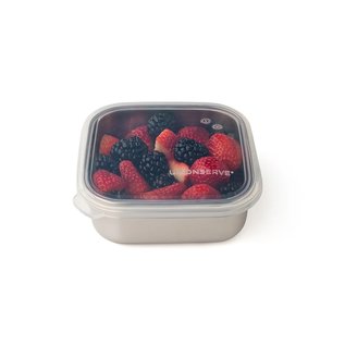 Konserve Stainless Steel Square Container with Clear Leakproof Silicone Lid