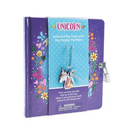 Peacable Kingdom Unicorn Diary with Key Keeper Necklace