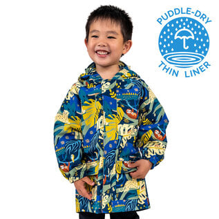 Jan & Jul by Twinklebelle Jungle Nights Print Puddle-Dry Rain Jacket Yellow by Jan & Jul