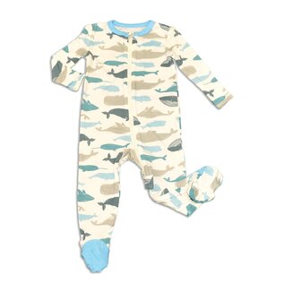 Silkberry Whale of a Time Bamboo Zip Up Footies
