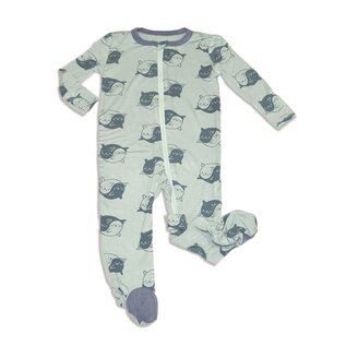 Silkberry Yin Yang Seals Bamboo Footed Sleeper with Zipper by Silkberry
