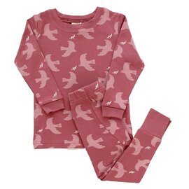 Parade Rose Doves Organic Cotton 2 Piece PJs Kids' Pajamas By Parade