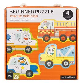 Petit Collage Rescue Vehicles Beginner Puzzle (4 Puzzles in 1) by Petit Collage