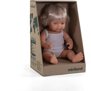 Miniland Soft Body Blond Hair Baby Doll Girl Caucasian Anatomically C by Miniland Dolls