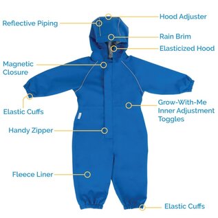 Jan & Jul by Twinklebelle Blue Colour Cozy Dry Fleece-Lined Waterproof Play Suit by Jan & Jul