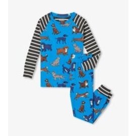 Hatley Playful Puppy Organic Cotton Raglan Pajama Set by Hatley