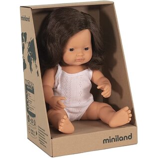 Miniland Soft Body Brunette Hair Baby Doll Girl Caucasian Anatomically by Miniland Dolls