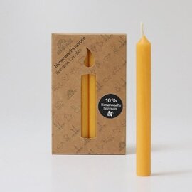 Grimms Amber Colour, 10% Beeswax Candles for Birthday Ring - 12Pk