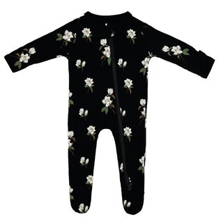 Kyte Baby Midnight Magnolia Print Zippered Bamboo Footie by Kyte Baby