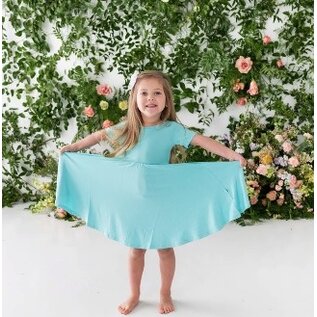 Kyte Baby Short Sleeve Bamboo Twirl Dress in Robin by Kyte
