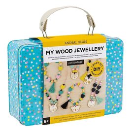 Petit Collage Animal Glam My Wooden Jewelry Making Kit