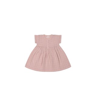 Jamie Kay Organic Cotton Muslin Short Sleeve Dress - Powder Pink by Jamie Kay