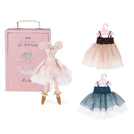 Moulin Roty Ballerina Mouse with Tutus in Suitcase by Moulin Roty Le Petit Ecole De Danse Collection