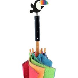 Vilac Paradise Toucan Rainbow Wooden Handle Umbrella (Made in France) Andy Westface