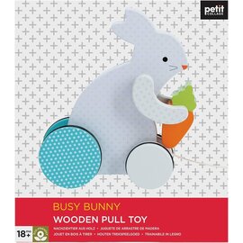 Petit Collage Busy Bunny Wooden Pull toy by Petit Collage