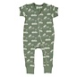 Parade Tractors Print Short Sleeve Zip Romper by Parade