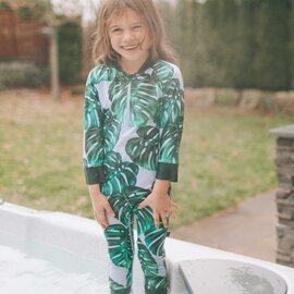 Honeysuckle 'Leaf of the Party' Print UV Protection One Piece Suit by Honeysuckle