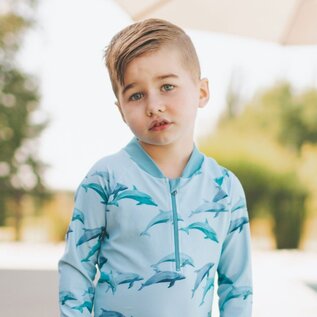 Honeysuckle 'Find Your Porpoise' Print UV Protection One Piece Suit by Honeysuckle