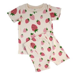Parade Strawberries Print Organic Cotton Short PJ Set by Parade