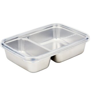 2-Compartment Stainless Steel Food Storage Container with Silicone Lid by UKonserve
