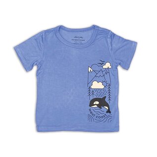 Silkberry West Coast Orca Ocean Print Short Sleeve Bamboo Graphic T-Shirt