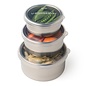 Konserve Stainless Steel Round Nesting Trio (Set of 3): Clear with Plastic Lids