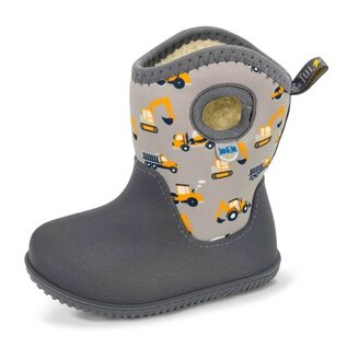 Jan & Jul by Twinklebelle Grey Construction Print Toasty Dry Lite Winter Boot by Jan & Jul