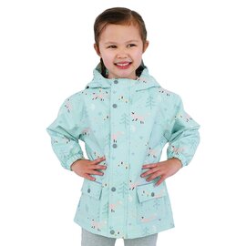 Jan & Jul by Twinklebelle Minty Forest Print Fleece Lined Rain Jacket by Jan & Jul