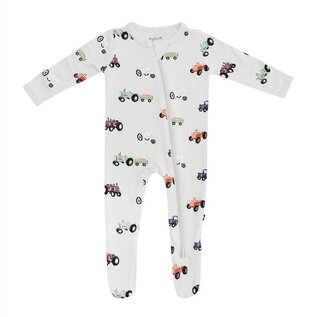 Kyte Baby Tractor Print Zippered Bamboo Footie by Kyte Baby