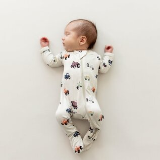 Kyte Baby Tractor Print Zippered Bamboo Footie by Kyte Baby