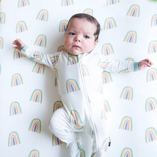 Kyte Baby Wasabi Rainbow Print Zippered Bamboo Footie by Kyte Baby