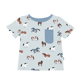 Kyte Baby Horse Print Bamboo Crew Neck Tee by Kyte