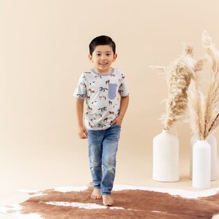 Kyte Baby Horse Print Bamboo Crew Neck Tee by Kyte