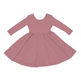 Kyte Baby Dusty Rose Long Sleeve Bamboo Twirl Dress by Kyte