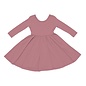 Kyte Baby Dusty Rose Long Sleeve Bamboo Twirl Dress by Kyte