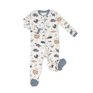 Silkberry Dino Delight Print Bamboo Fleece Footed Sleeper with Zipper