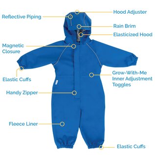 Jan & Jul by Twinklebelle Summer Camp Print Cozy-Dry Fleece Lined Waterproof Play Suit by Jan & Jul