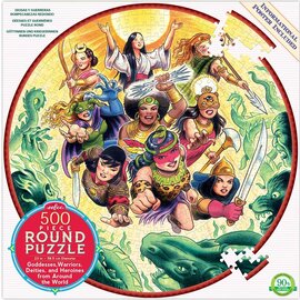Eeboo Goddesses and Warriors 500 Piece Round Puzzle