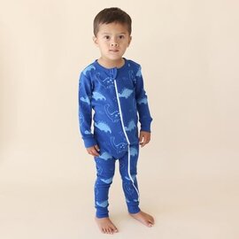Parade Dinos Print Long Sleeve Zip Romper by Parade
